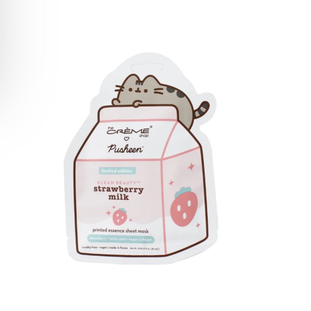 The Crème Shop x Pusheen Kleen Beauty Strawberry Milk Printed Essence Sheet Mask